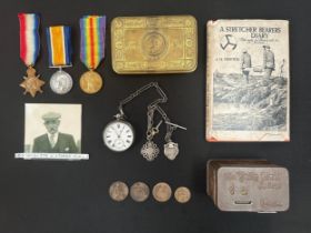 WW1 British 1914-15 Star, British War Medal and Victory Medal to CH161-S Pte. W Storer, Royal