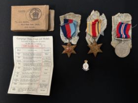 WW2 British RASC Medal Group named to Mr WH Harris, comprising of 1939-45 Star, Africa Star, War