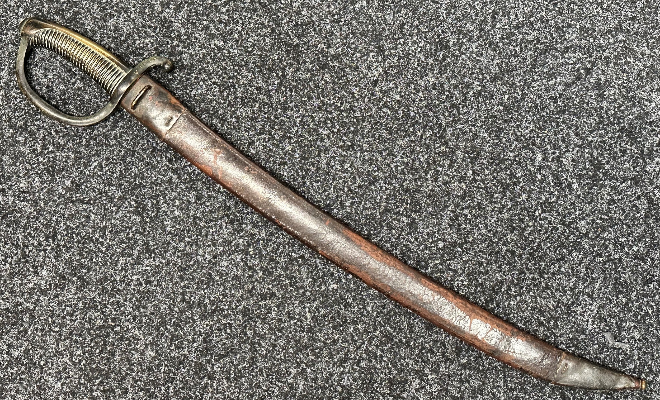 French Model 1804 Bording Cutlass with curved single edged blade 595mm in length, maker marked " - Image 3 of 28