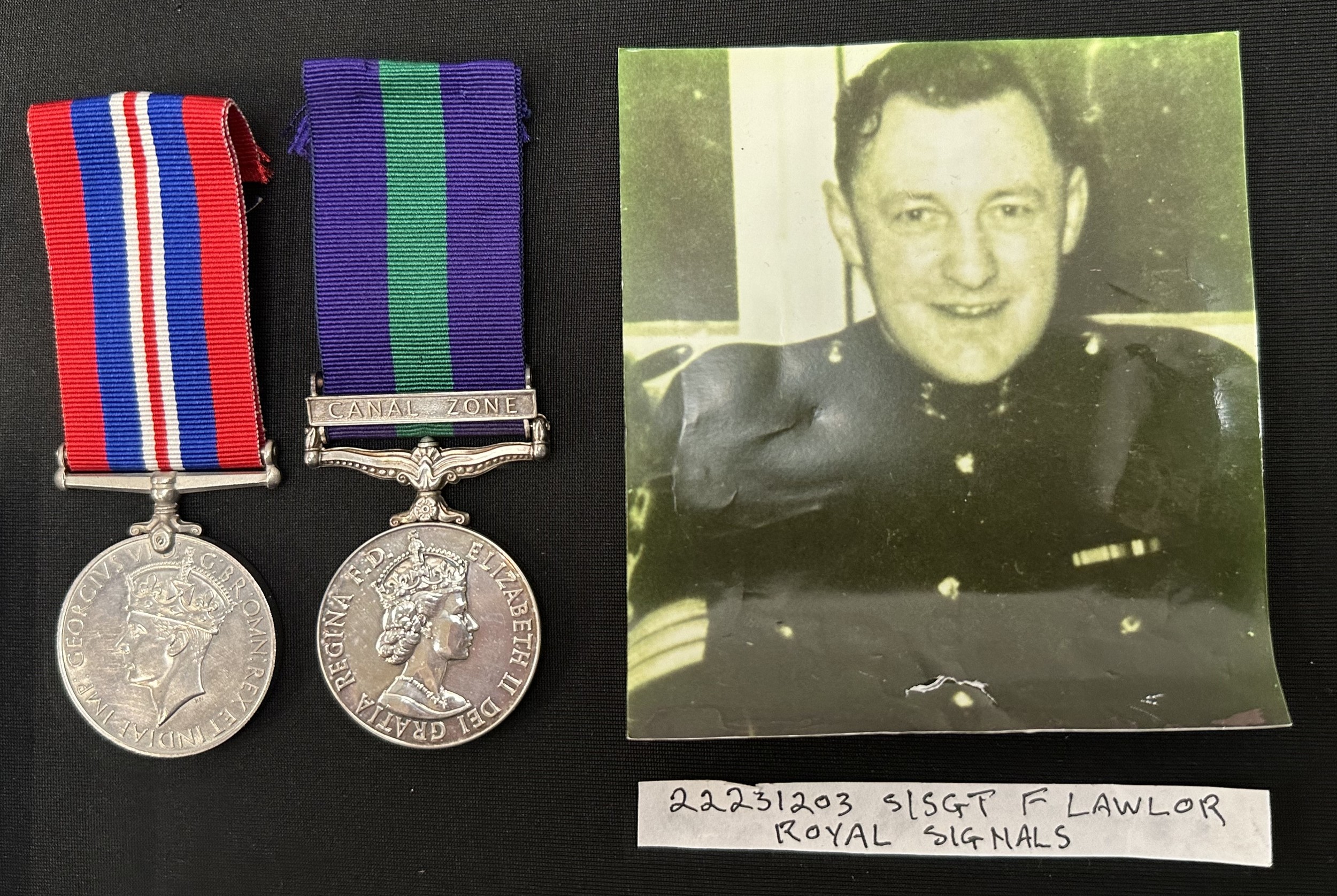 WW2 British Medal Group to 22231203 Sgt F Lawlor, Royal Signals comprising of ERII General Service - Image 2 of 5