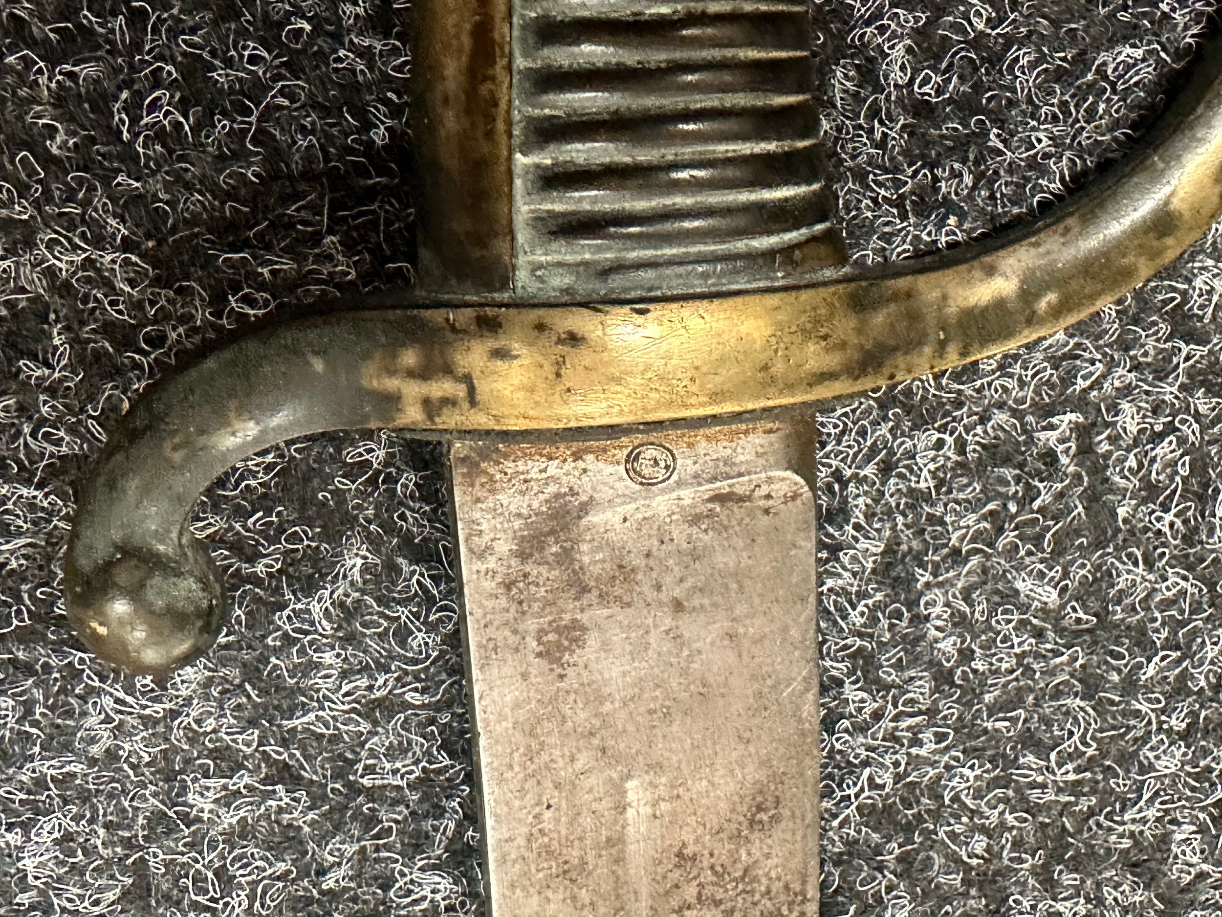 French Model 1804 Bording Cutlass with curved single edged blade 595mm in length, maker marked " - Image 7 of 28