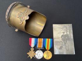 WW1 British 1914-15 Star, British War Medal and Victory Medal to 85557 Gnr. A Parrot, Royal Field