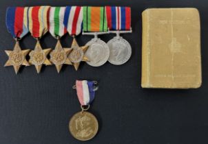 WW2 British Medal Group to T/50678 Sgt CW Littlewood RASC comprising of 1939-45 Star, Africa Star,