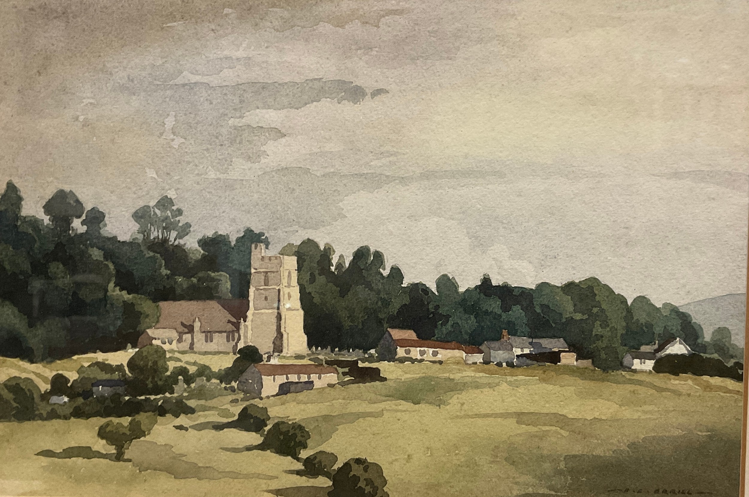 F. F. Errill, ‘Old Radnor’, signed, watercolour, 19cm x 27.5cm. - Image 2 of 2