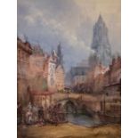 Manner of David Roberts, ‘Utrecht’, titled, and dated 1875 to verso, watercolour, 26cm x 19.5cm.