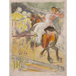 Jacques Villon (1875 - 1963), Le Manege, The Carousel, coloured lithograph on Japan paper, signed in