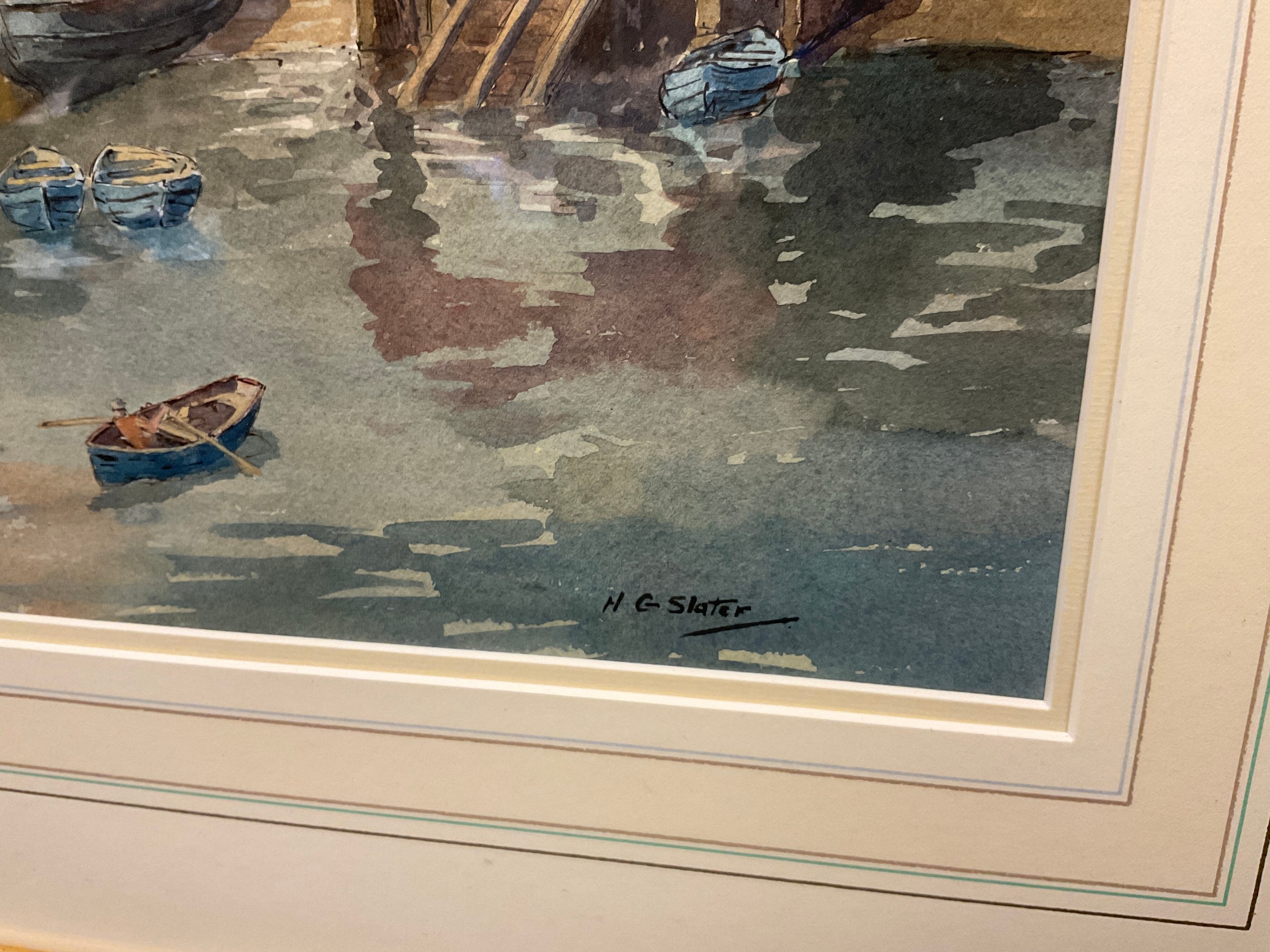 N. G. Slater Whitby signed, watercolour, 34cm x 49cm. - Image 2 of 2