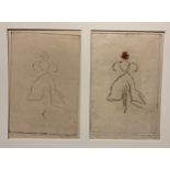 Jacques Villon (1875 - 1963), La Cycliste, drypoint and aquatint engravings, a pair of artist's