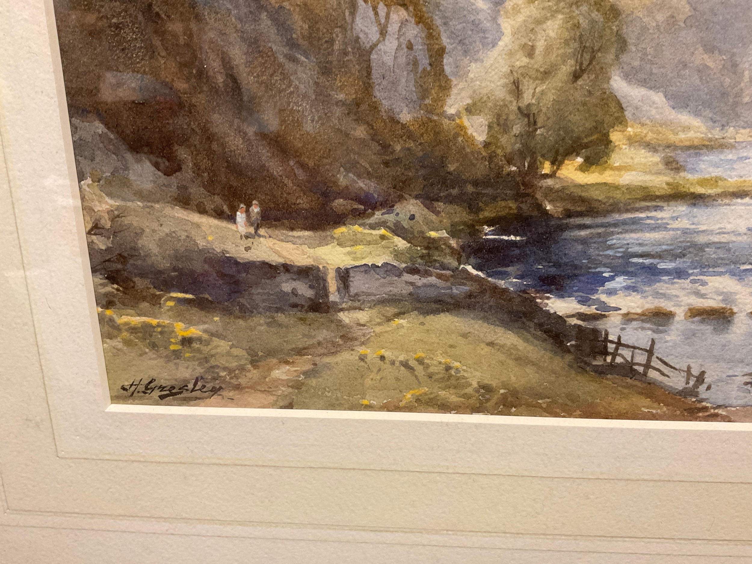 Harold Gresley (1892–1967) The Stepping Stones, Dovedale, Derbyshire signed, watercolour, 28cm x - Image 2 of 3