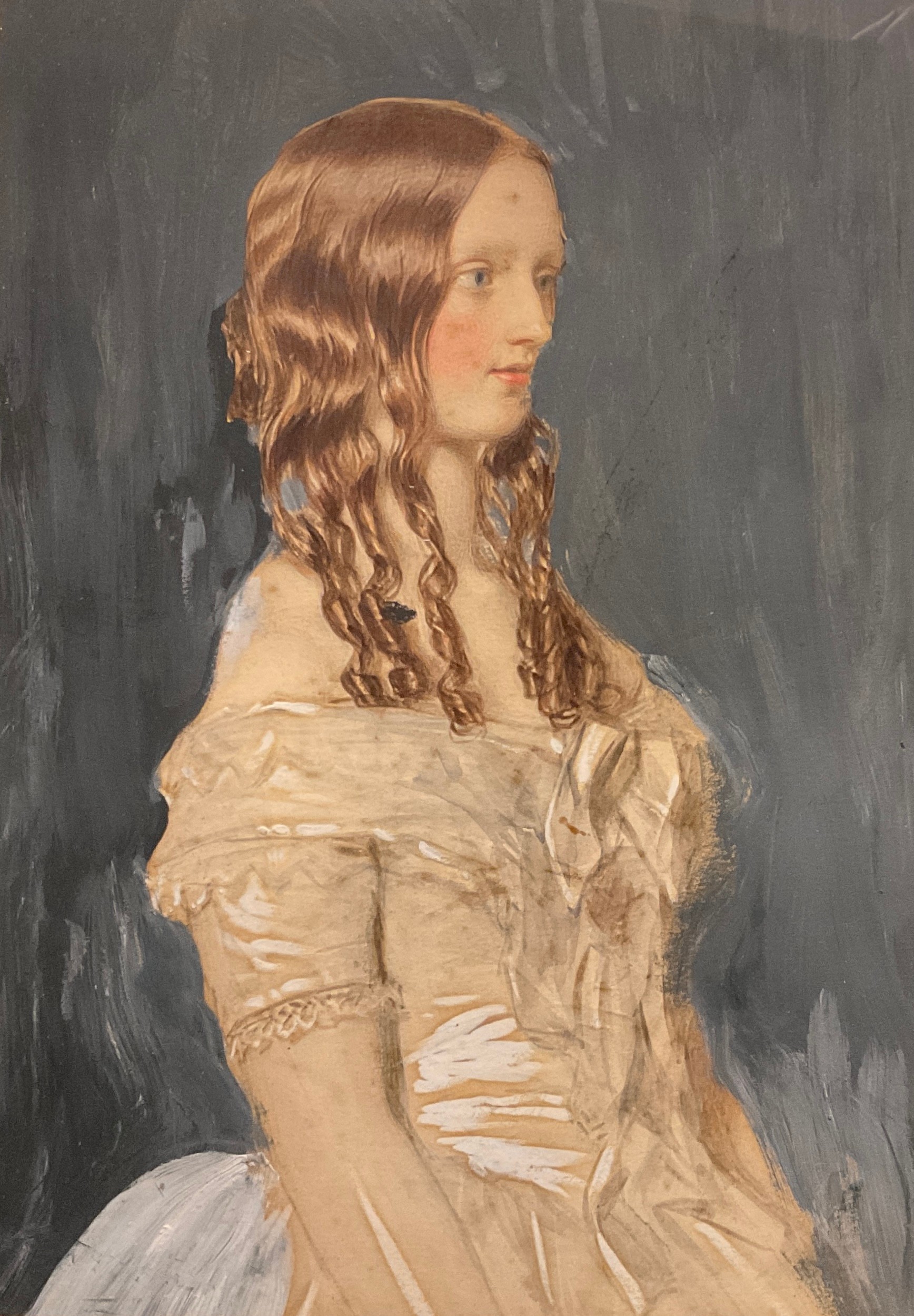 Audrey Philips, A Portrait of a Young Lady, Gwen Salt, watercolour and gouache, 28cm x 20cm. - Image 2 of 2