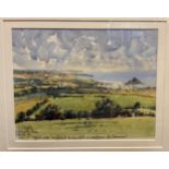 Lionel Aggett, Mounts Bay, signed and inscribed, watercolour, 22cm x 28cm.