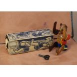 A HWN (Heinrich Wimmer, Nuremberg) novelty tinplate and clockwork miniature tumbling Bear toy,