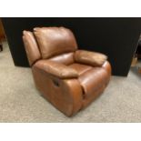 A Leather manual recliner armchair.