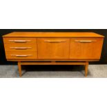 A mid century retro design teak sideboard by ‘Beautility’ furniture, 75.5cm high x 161cm wide x