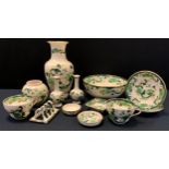 Ceramics - Masons Ironstone Green Chartreuse fruit bowl, vases, toast rack etc