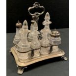 A George III/IV Sheffield plate and silver condiment stand, c.1820