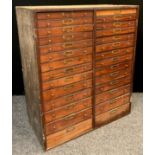A Victorian mahogany and pine collector’s or apothecary cabinet, two tiers of 14 graduated