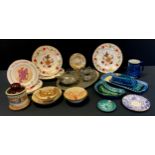 Ceramics - three Royal Crown Derby A962 pattern dinner plates, Mikado side plate etc, seconds; J