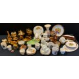 Ceramics - a Royal Winton gold lustred part coffee set; a Royal Imperial part tea set; a Carltonware