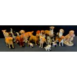 A Sylvac model of a chihuahua, 15cm; a Beswick model of a Labrador, spaniel, two smaller hunting