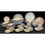 Ceramics - a Japanese eggshell porcelain part tea service; Kutani plate, Wedgewood & Co part