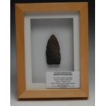 Antiquities - a Paleo-Amerindian Clovis Culture stone spear point, found Florida , USA, 7cm long,