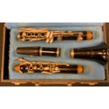 Musical Instruments - a Besson '55' clarinet, cased