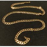 A 9ct gold curb link necklace, 52cm long, 21.9g