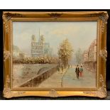 Burnett (20th century) Notre Dame, signed, oil on canvas, 40cm x 50cm