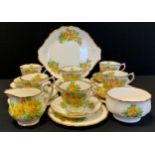 A Royal Albert Tea Rose pattern tea set, for six, printed marks