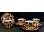 A set of four Royal Crown Derby 1128 Imari teacups and saucers, all firsts, printed marks (4)