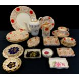 Abbeydale -table china assorted patterns inc Imperial, Astoral Blue and red, etc, inc coffee pot,
