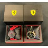 A Scuderia Ferrari Swiss Chronograph wristwatch, black dial, three subsidiary registers, ref 830244,
