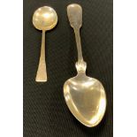A sterling silver serving spoon; smaller spoon, 3.13ozt (2)