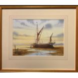 A Everard, 'At the close of day', signed, watercolour, 26cm x 36cm.