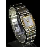 A Ladys Citizen Ecodrive square faced stainless steel bracelet wristwatch