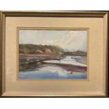 Robert Mee, Estuary at low tide, West Country, signed, watercolour, 27cm x 37cm.