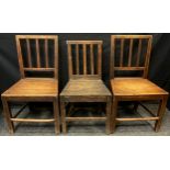 A pair of 18th century Welsh Elm farmhouse chairs, 87cm high x 49cm wide, c.1780; another, similar
