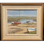 Tessa Cooper (Chelsea Art Society, mid 20th century), ‘Blakeney’, signed, exhibition label verso,