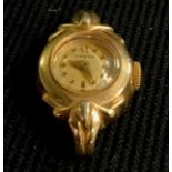 A lady's gold coloured metal Omega wristwatch