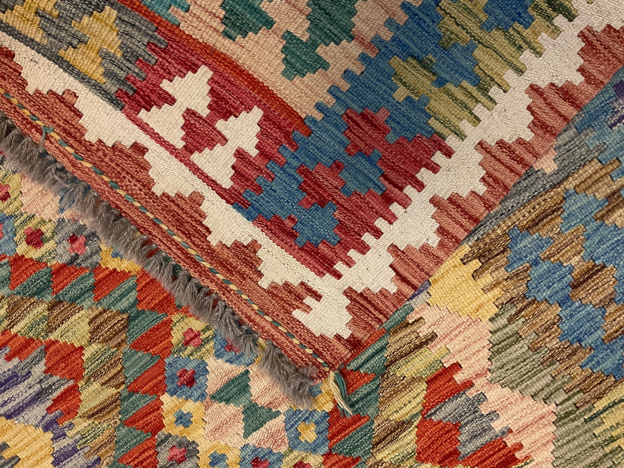 A Turkish Anatolian Kilim rug / carpet, 174cm x 131cm. - Image 2 of 2