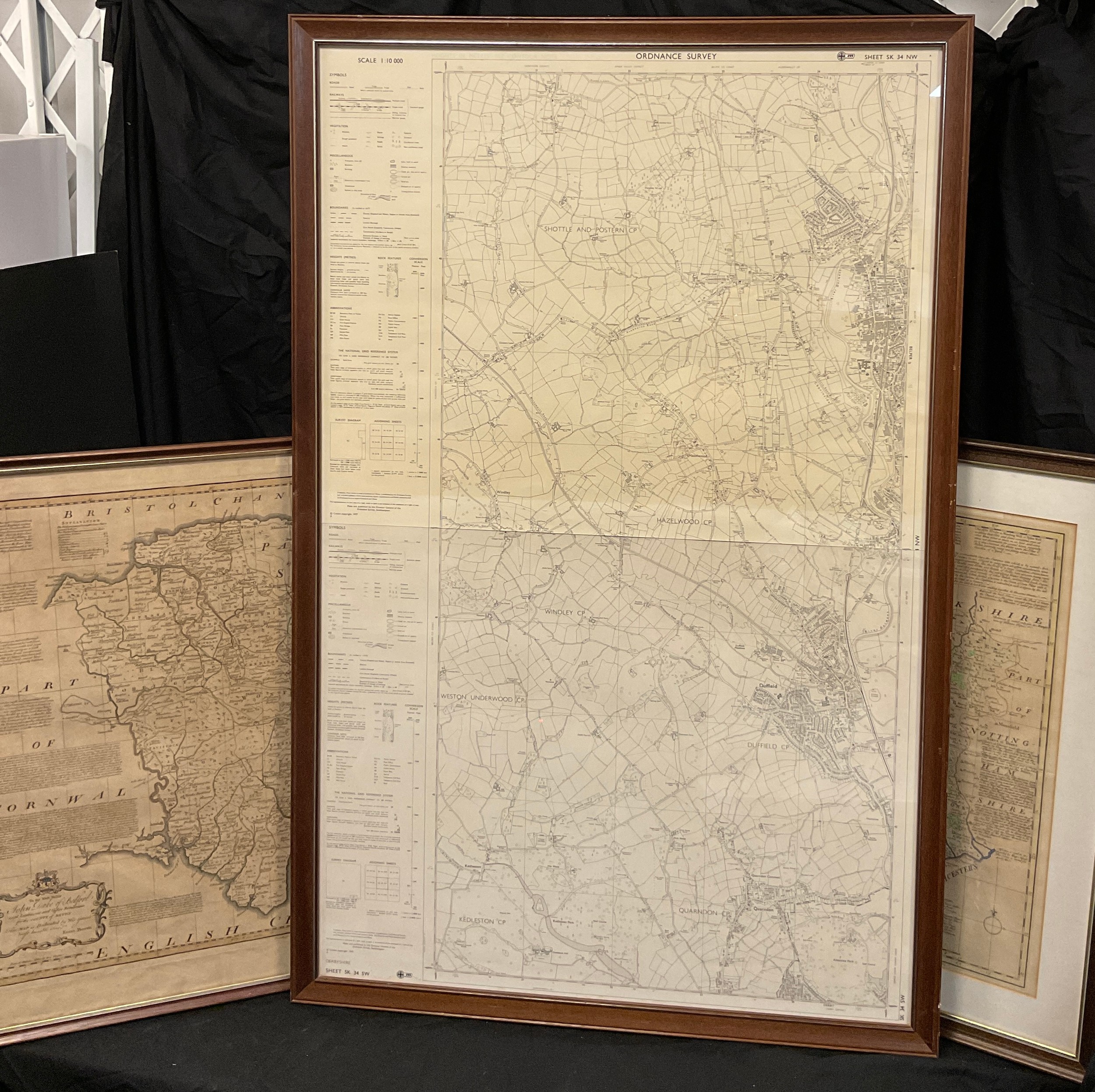 Antiquarian Maps - Devonshire, Eman Bowen, 19th century; another, Derbyshire; an OS Map, Shottle, - Image 2 of 2