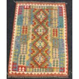 A Turkish Anatolian Kilim rug / carpet, 174cm x 131cm.