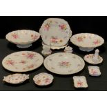 Royal Crown Derby - Posies pattern salad bowl, comport, mustard, pepper, plates etc; other