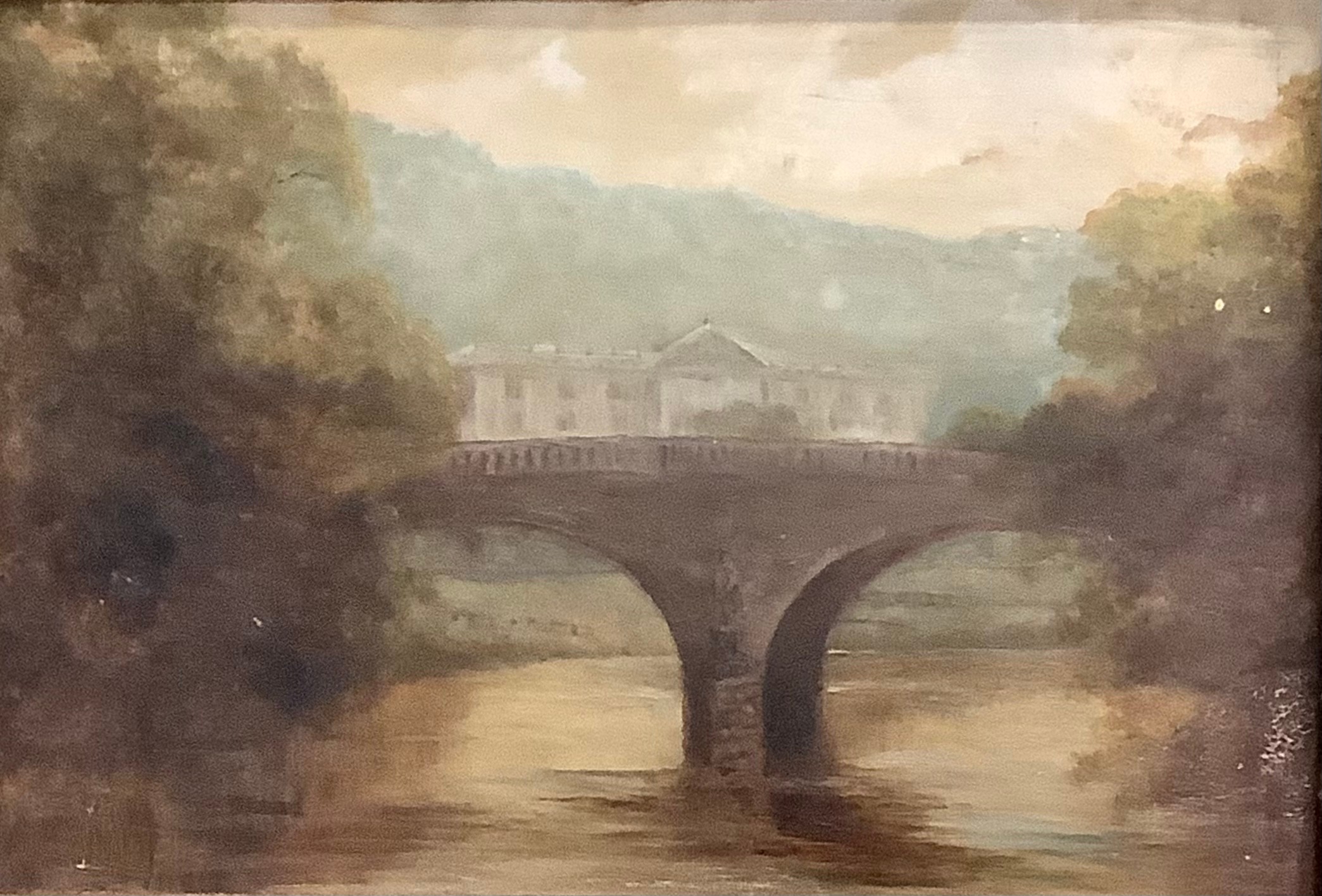 English School, late 19th/early 20th century A View of Chatsworth unsigned, oil on board, 36cm x