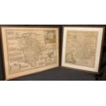 Antiquarian Maps - Devonshire, Eman Bowen, 19th century; another, Derbyshire; an OS Map, Shottle,
