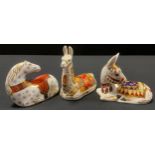 A Royal Crown Derby paperweight, Thistle Donkey, Signature edition, limited to 1500 pieces, gold