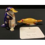 A Royal Crown Derby Paperweight, The Australian Collection - Duck-billed Platypus, with certificate,