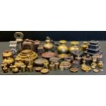 Weights - assorted shapes and materials inc brass, cast iron etc, ball, bell, tower, suspension