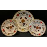 A Royal Crown Derby pattern ' A.962b' plate, two smaller (3)